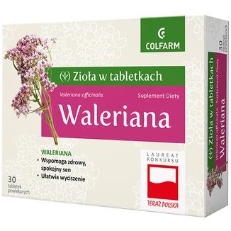 Zioła w Tabletkach Waleriana, 30 tabletek powlekanych - zdjęcie produktu