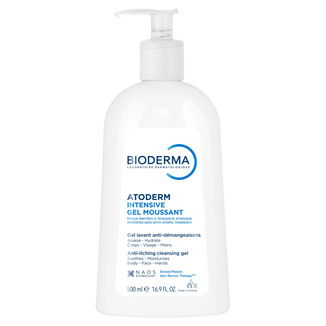 Bioderma Atoderm Intensive Gel Moussant, delikatnie oczyszczający żel, redukujący swędzenie skóry, bez mydła, 500 ml Bioderma Atoderm Intensive Gel Moussant, delikatnie oczyszczający żel, redukujący swędzenie skóry, bez mydła, 500 ml - zdjęcie produktu