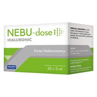 Nebu-Dose Hialuronic, 0,9% roztwór do nebulizacji z kwasem hialuronowym, 5 ml x 30 ampułek  USZKODZONE OPAKOWANIE - zdjęcie produktu