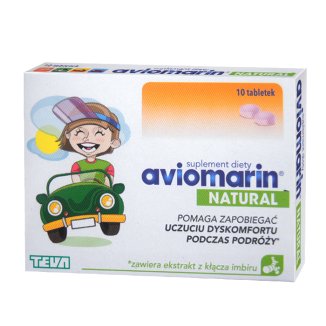 Aviomarin Natural, po 6 roku życia, 10 tabletek Aviomarin Natural, po 6 roku życia, 10 tabletek - zdjęcie produktu