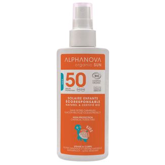 Alphanova Sun Kids Bio, spray przeciwsłoneczny dla dzieci, hipoalergiczny,  SPF 50, 125 g USZKODZONE OPAKOWANIE - zdjęcie produktu