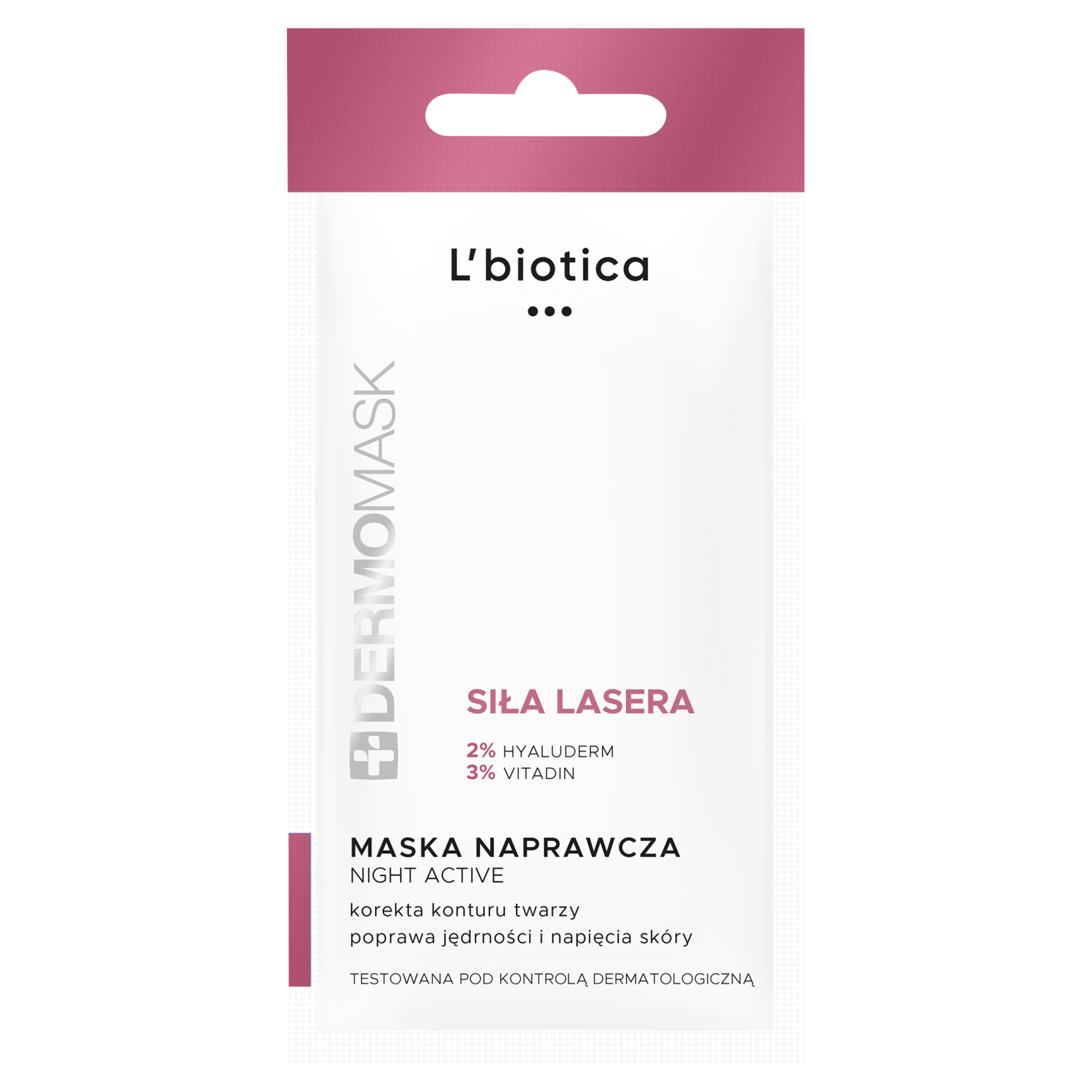 Dermomask L'Biotica Dermomask Night Active, maseczka naprawcza, siła lasera, 12 ml — Inhaltsstoffe und Bewertung