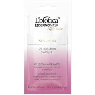 L'Biotica Dermomask Night Active, maseczka naprawcza, siła lasera, 12 ml - zdjęcie produktu