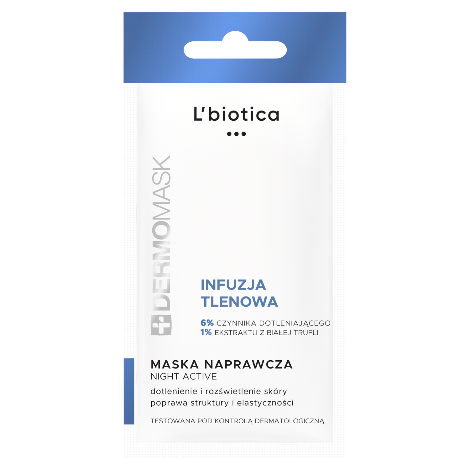 Dermomask L'Biotica Dermomask Night Active, maseczka naprawcza, infuzja tlenowa, 12 ml — Inhaltsstoffe und Bewertung