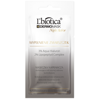 L'Biotica Dermomask Night Active, maseczka naprawcza, wypełnienie zmarszczek, 12 ml - zdjęcie produktu