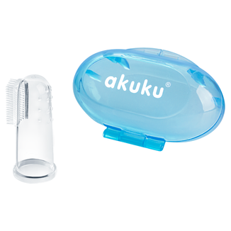 Akuku, silikonowa szczoteczka na palec, niebieski, A0263, 1 sztuka - zdjęcie produktu