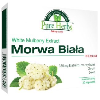 Olimp Pure Herbs Morwa Biała Premium, 30 kapsułek - zdjęcie produktu