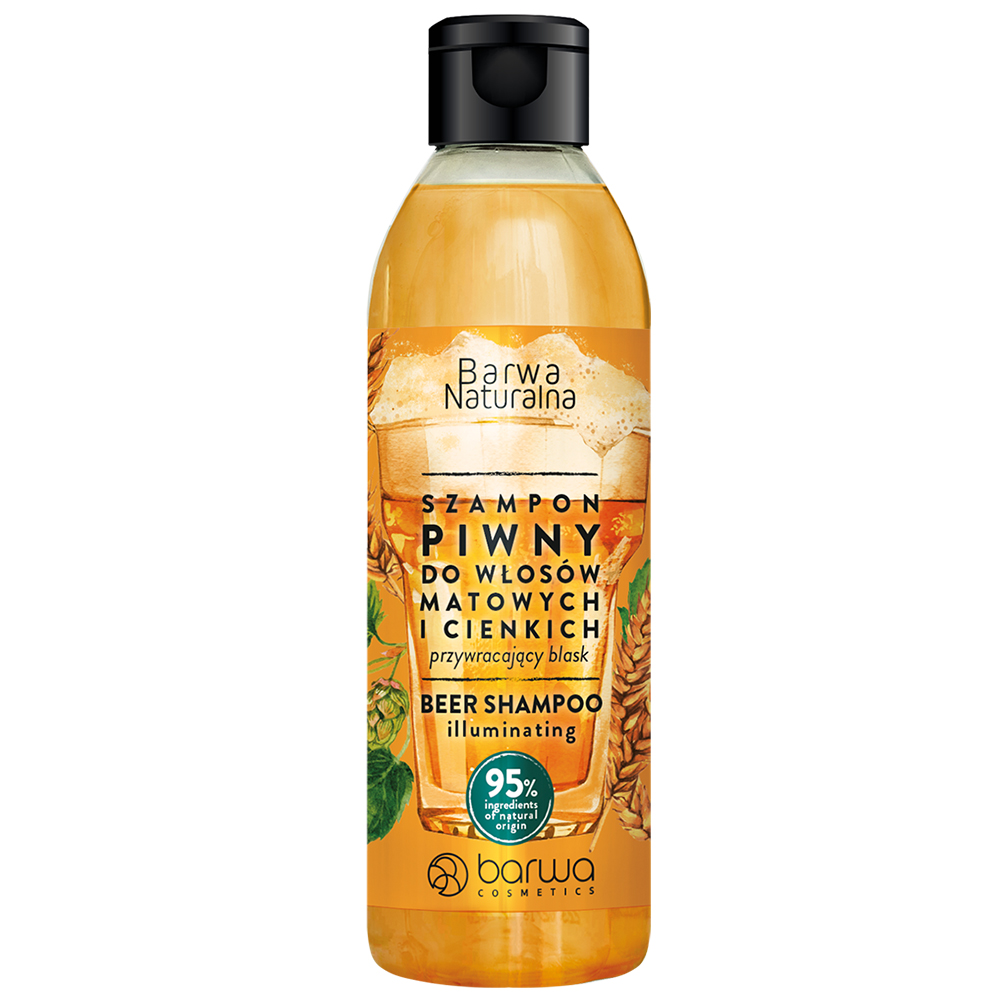 Nieznana Barwa Naturalna Piwny, szampon przywracający blask 300 ml