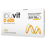 Ibuvit D 600, witamina D dla niemowląt i dzieci, 30 kapsułek twist off - miniaturka zdjęcia produktu