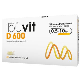 Ibuvit D 600, witamina D dla niemowląt i dzieci, 30 kapsułek twist off - zdjęcie produktu