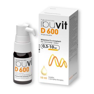 Ibuvit D 600, witamina D dla niemowląt i dzieci, krople doustne, 10 ml - zdjęcie produktu