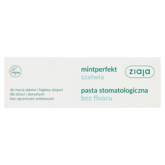 Ziaja Mintperfekt Szałwia, pasta stomatologiczna do zębów, bez fluoru, 75 ml USZKODZONE OPAKOWANIE - zdjęcie produktu