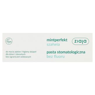Ziaja Mintperfekt Szałwia, pasta stomatologiczna do zębów, bez fluoru, 75 ml - zdjęcie produktu
