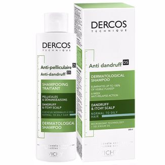 Vichy Dercos Anti Dandruff DS, szampon przeciwłupieżowy, włosy normalne i przetłuszczające się, 200 ml - zdjęcie produktu