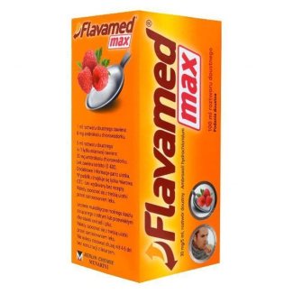 Flavamed Max 30 mg/5 ml, roztwór doustny, smak malinowy, 100 ml USZKODZONE OPAKOWANIE - zdjęcie produktu