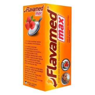 Flavamed Max 30 mg/5 ml, roztwór doustny, smak malinowy, 100 ml - zdjęcie produktu