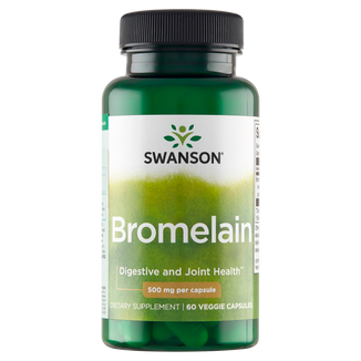 Swanson Bromelain 500 mg, bromelina, 60 kapsułek wegetariańskich - zdjęcie produktu