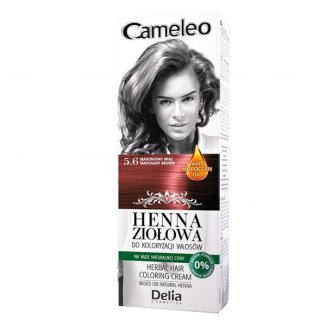 Delia Cameleo, ziołowy krem koloryzujący Henna Ziołowa, nr 5.6, odcień mahoń brązowy, 75 g - zdjęcie produktu