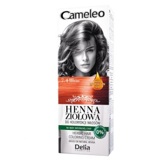 Delia Cameleo, ziołowy krem koloryzujący Henna Ziołowa, nr 7.4, odcień rudy, 75 g - zdjęcie produktu