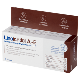 Linoichtiol A+E, krem ichtiolowy z witaminą A i E, do twarzy, 50 g - zdjęcie produktu