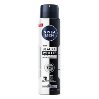 Nivea Men Black & White Invisible, antyperspirant w sprayu dla mężczyzn, 72h, Original, 250 ml - zdjęcie produktu