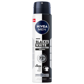 Nivea Men Black & White Invisible, antyperspirant w sprayu dla mężczyzn, 72h, Original, 250 ml - zdjęcie produktu