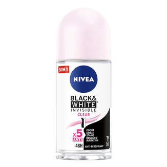 Nivea, antyperspirant roll-on, Invisible Black & White, Clear, 50 ml - zdjęcie produktu