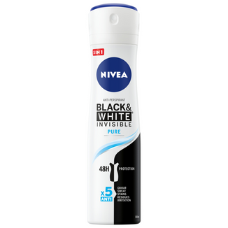 Nivea, antyperspirant w sprayu, Invisible Black & White, Pure, 150 ml - zdjęcie produktu