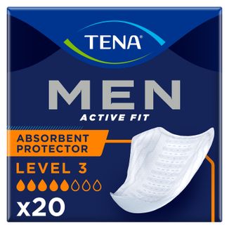 TENA Men Active Fit, wkładki anatomiczne dla mężczyzn, Level 3, 20 sztuk - zdjęcie produktu