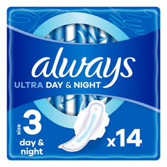Always Ultra Night, podpaski ze skrzydełkami, 14 sztuk - zdjęcie produktu