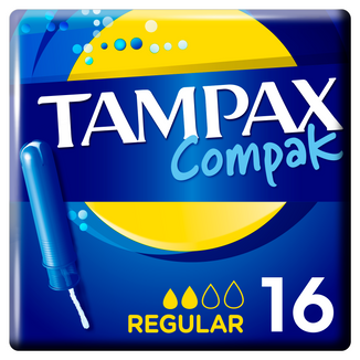 Tampax Compak, tampony higieniczne z aplikatorem, Regular, 16 sztuk - zdjęcie produktu