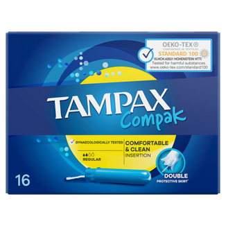 Tampax Compak, tampony higieniczne z aplikatorem, Regular, 16 sztuk - zdjęcie produktu