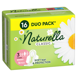 Naturella Classic, podpaski ze skrzydełkami, rumianek, Maxi, 16 sztuk - zdjęcie produktu