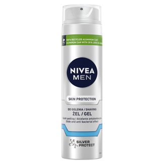 Nivea Men Skin Protection, żel do golenia, Silver Protect, 200 ml - zdjęcie produktu
