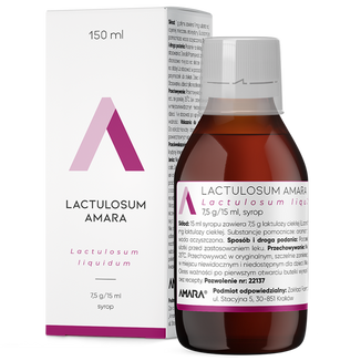 Lactulosum Amara 7,5 g/ 15 ml, syrop, 150 ml USZKODZONE OPAKOWANIE Lactulosum Amara 7,5 g/ 15 ml, syrop, 150 ml USZKODZONE OPAKOWANIE - zdjęcie produktu