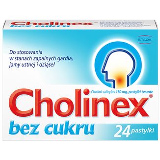 Cholinex 150 mg, bez cukru, 24 pastylki do ssania - zdjęcie produktu