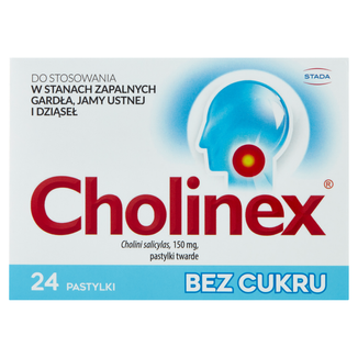 Cholinex 150 mg, bez cukru, 24 pastylki do ssania - zdjęcie produktu