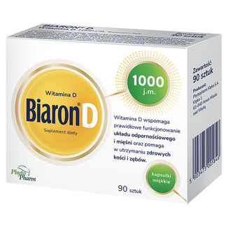 Biaron D, witamina D 1000 j.m., 90 kapsułek  - zdjęcie produktu