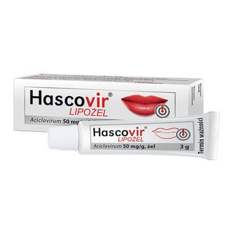 Hascovir Lipożel 50 mg/ g, żel, 3 g - zdjęcie produktu