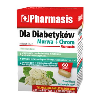 Pharmasis Dla Diabetyków Morwa + chrom, 60 tabletek - zdjęcie produktu