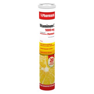 Pharmasis Vitaminum C 1000 mg, smak cytrynowy, 20 tabletek musujących - zdjęcie produktu