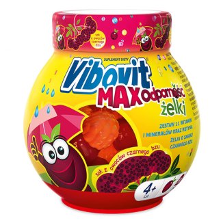 Vibovit Max Odporność Żelki, powyżej 4 lat, smak czarnego bzu, 50 sztuk - zdjęcie produktu