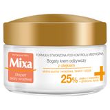 Mixa Intensywne Odżywienie, bogaty krem odżywczy z olejkiem, skóra bardzo sucha, 50 ml - miniaturka zdjęcia produktu
