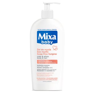 Mixa Baby, żel do mycia ciała i włosów dla dzieci, bez mydła, 400 ml - zdjęcie produktu