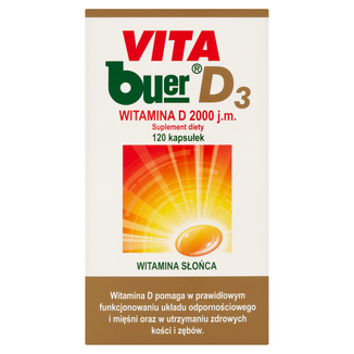 Vita Buer D3, witamina D 2000 j.m., 120 kapsułek - zdjęcie produktu