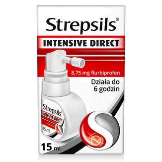 Strepsils Intensive Direct 8,75 mg, aerozol do stosowania w jamie ustnej, roztwór, 15 ml - zdjęcie produktu