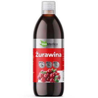 EkaMedica Żurawina, sok, 500 ml - zdjęcie produktu