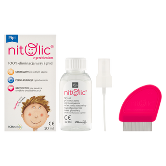 Pipi Nitolic, spray do eliminacji wszy i gnid, 30 ml + grzebień - zdjęcie produktu