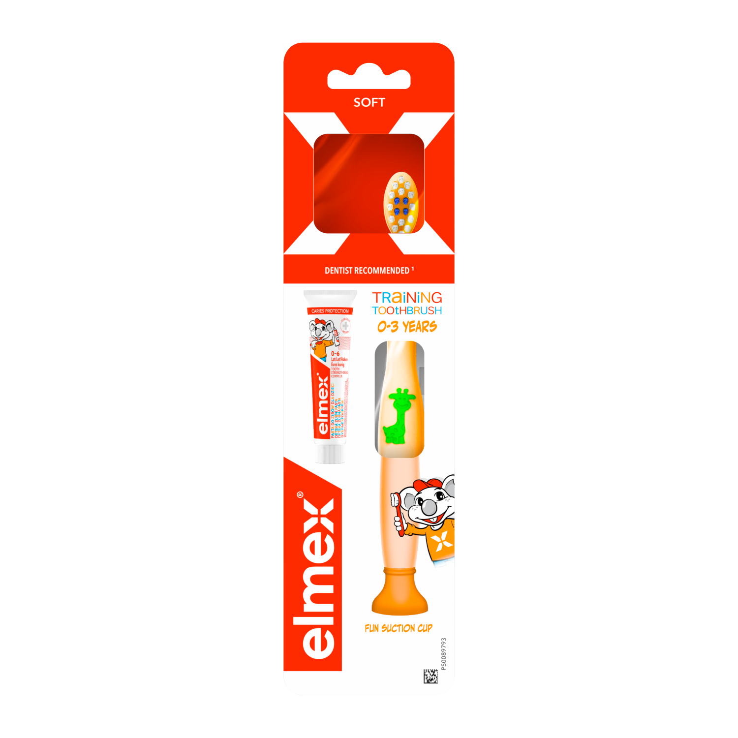 Elmex Elmex, szczoteczka do zębów dla dzieci od 0 do 3 lat, miękka, + pasta, 12 ml