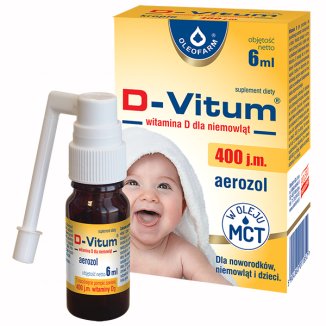 D-Vitum 400 j.m., witamina D dla niemowląt, aerozol, 6 ml USZKODZONE OPAKOWANIE - zdjęcie produktu